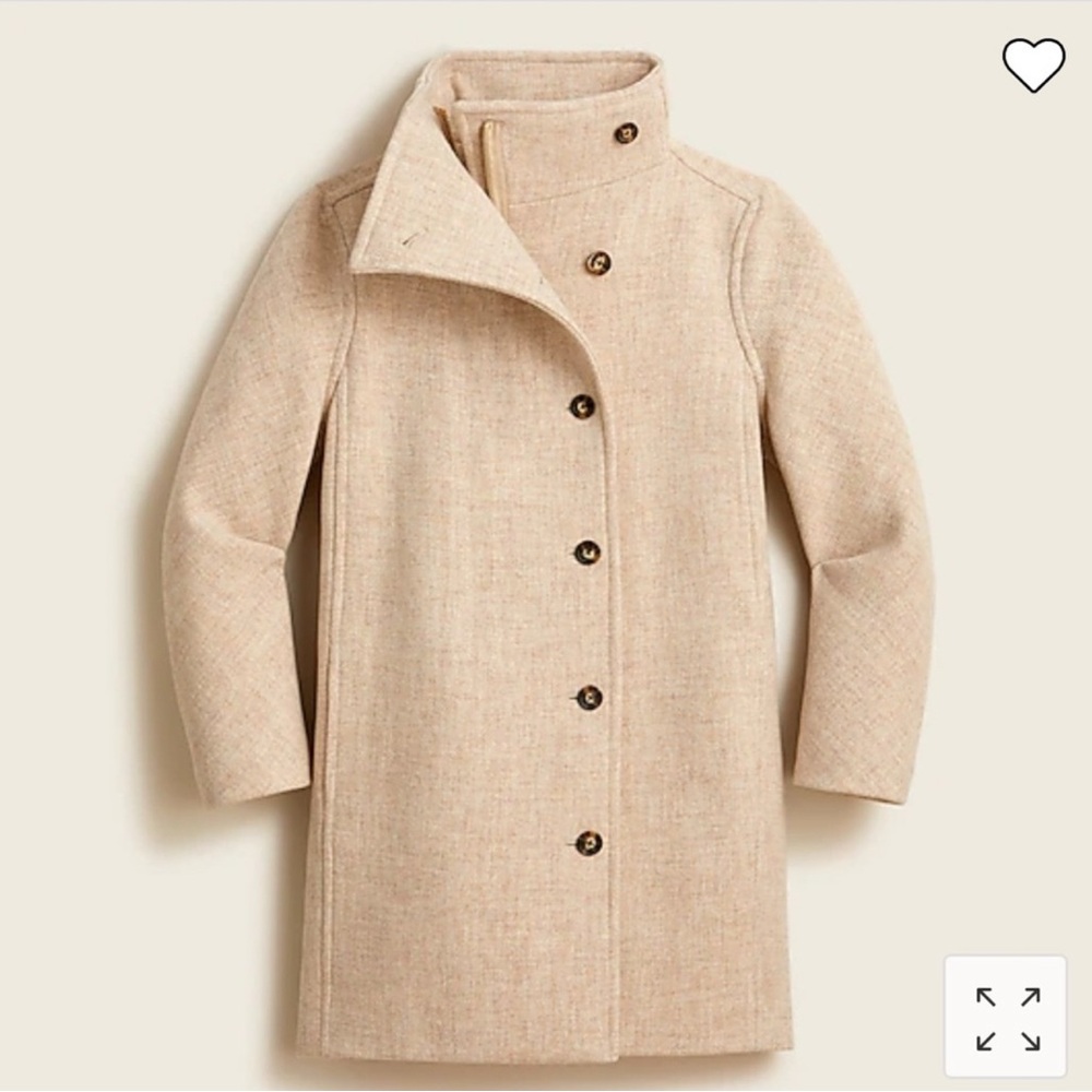 J. Crew Cream Italian Stadium Cloth Coat - Picture 4 of 6